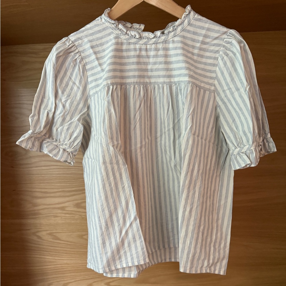 Madewell Short Sleeve Striped Blouse